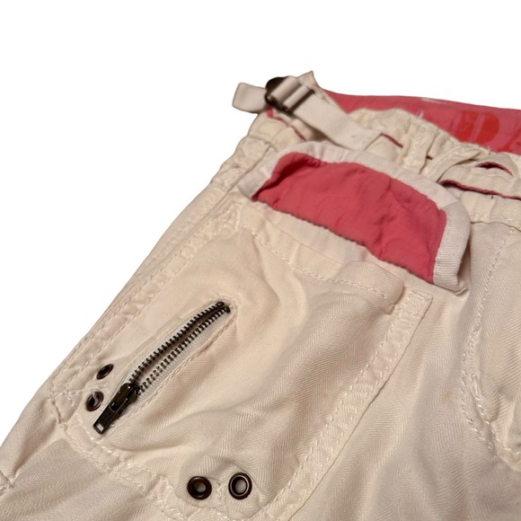 Vintage Da nang White Silk Corgo Pants with Studded Cargo Pockets - Picture 10 of 16